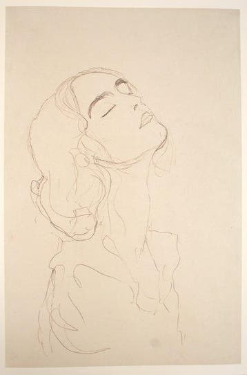 Gustav Klimt (1862-1918), after - Mädchenkopf mit