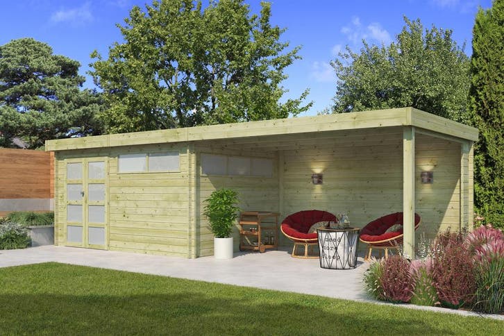 Woodlands Blokhut Modern Overkapping Dakisolatie, Tuin en Terras, Tuinhuizen