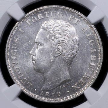 Portugal. D. Luís I (1861-1889). 500 Reis 1879 - NGC - MS 63, Postzegels en Munten