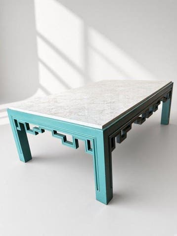 Tafel - Marmer, Hout, verf - Onbekend