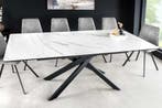 Uitschuifbare eettafel ALPINE 160-200cm wit keramiek marmer, Huis en Inrichting, Tafels | Eettafels, Ophalen of Verzenden, Nieuw