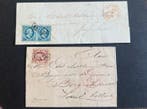 Nederland 1852 - Koning Willem III op brief. - NVPH 1 en 2, Gestempeld