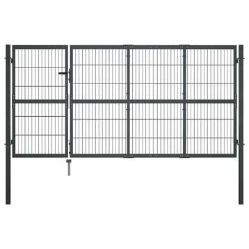 vidaXL Tuinpoort met palen staal 350x120 cm antraciet, Verzenden, Nieuw