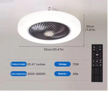 Plafondventilator met LED Lamp Stil met Afstandsbediening, Verzenden, Nieuw
