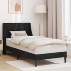 vidaXL Bedframe met hoofdeinde Zwart 80 x 200 cm Fluweel, Verzenden, Nieuw, Zwart, Stof