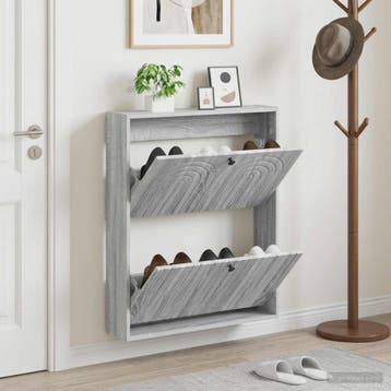 vidaXL Wandgemonteerde Schoenkast ALKMAAR 71 x 17 x 86 cm, Verzenden, Nieuw