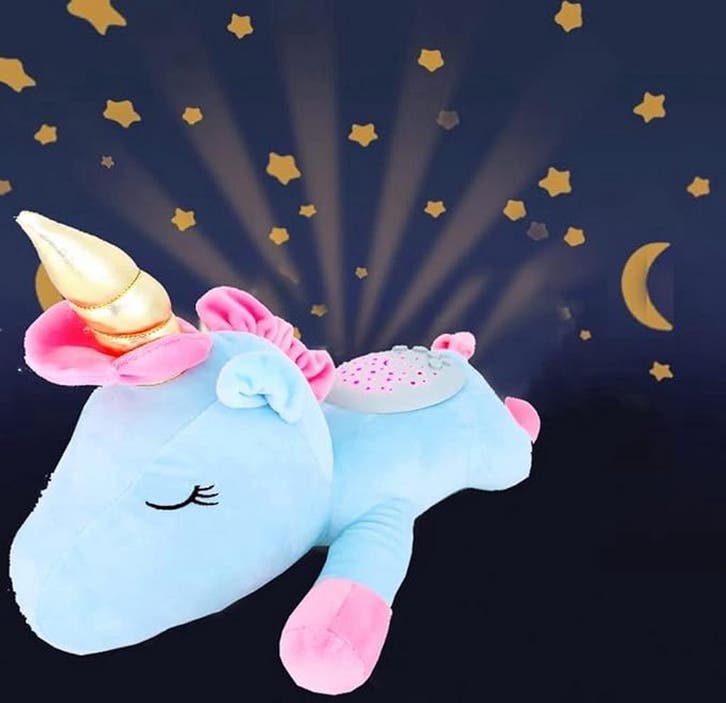 Unicorn Knuffelprojector | Blauw Van 29 Voor 15, Kinderen en Baby's, Speelgoed | Knuffels en Pluche, Overige typen, Nieuw, Ophalen of Verzenden