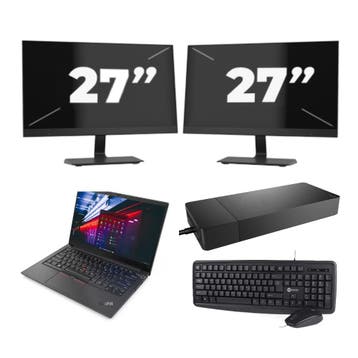 Lenovo ThinkPad E14 Gen 2 -   i3-11e 8GB  - 256GB  + 2x 27 i, Qwerty, Verzenden, 8 GB, Refurbished