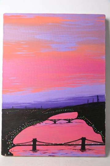 Decoratieve olieverfschilderij “Donau” met