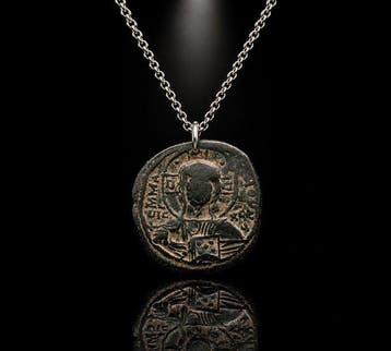 Byzantijns Brons Het Heilige Medaillon Devotionele
