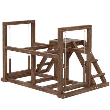 TRUUSK Kippen Speeltoestel van Hout - Met Kippenstokken, Sch, Verzenden, Nieuw