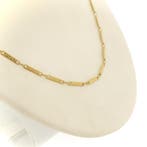 Gouden schakelketting met staafjes, Ophalen of Verzenden, Gebruikt, Overige kleuren, Goud