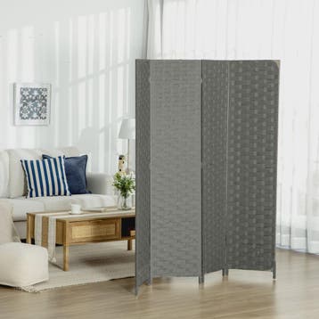 HOMCOM Houten Kamerscherm - 4 Panelen Kamerverdeler - 159,5, Verzenden, Nieuw