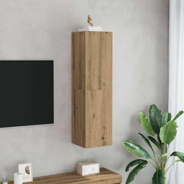 vidaXL Tv-meubel 30,5x30x110 cm bewerkt hout artisanaal, Huis en Inrichting, Kasten | Televisiemeubels, Verzenden, Nieuw, Overige houtsoorten