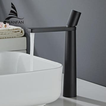 Moderne Wastafelkraan Zwart/Chroom - Eéngreeps Mengkraan met, Verzenden, Nieuw