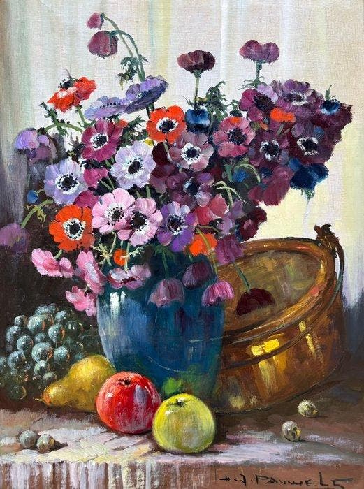 Henri Joseph Pauwels (1903-1983) - Bloemstilleven, Antiek en Kunst, Kunst | Schilderijen | Klassiek