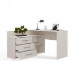 Hoekbureau creme met lades Creme (Kantoor), Huis en Inrichting, Bureaus, Verzenden, Nieuw