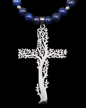 Lapis lazuli - Druïdenkruis - Levensboom (Wereldboom) -