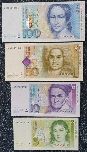 Duitsland, Bondsrepubliek. - 5, 10, 50, 100 Mark - 1991/1999, Postzegels en Munten