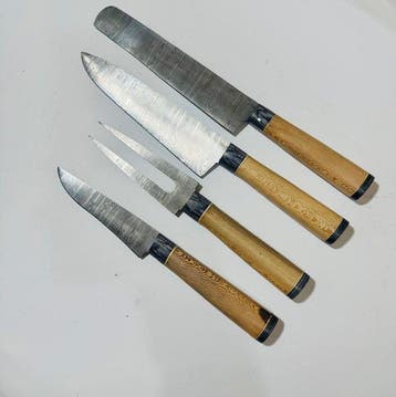 Keukenmes - Kitchen knife set - Keuken- en BBQ-set met leren