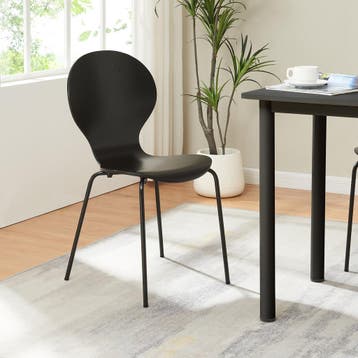 Eetkamerstoel Etne 85x48x50 cm set van 4 zwart [en.casa], Huis en Inrichting, Stoelen, Verzenden, Nieuw
