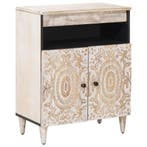 vidaXL Dressoir met opslag Wit 60 x 33,5 x 75 cm Massief, Verzenden, Nieuw