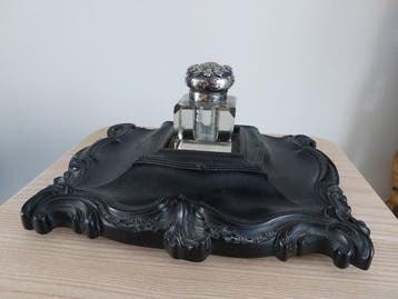 Inktpot - Verzilverd, Glas