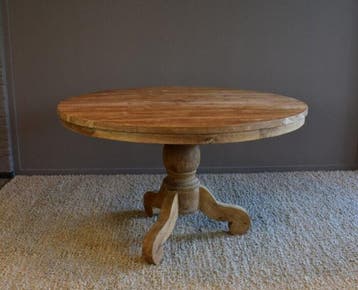Ronde Eettafel Teakhout met Bolpoot Bali-Ø100 cm, Huis en Inrichting, Tafels | Eettafels, Ophalen of Verzenden, Nieuw