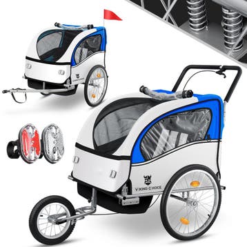 Fietskar Kinderen Blauw | 2 Zitjes | Nieuw | Scherpe Prijs, Vering, Nieuw, Ophalen of Verzenden, Kinderkar