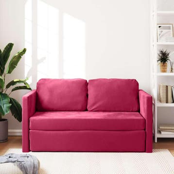 vidaXL Slaapbank vloermodel 2-in-1 122x204x55 cm fluweel, Verzenden, Nieuw, Stof, Minder dan 150 cm