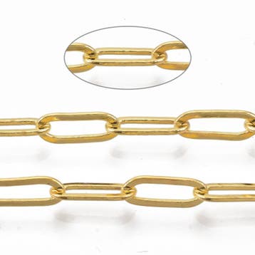 50 cm DQ Paperclip ketting ovaal gesoldeerd 11 x 4,3mm x..., Ophalen of Verzenden, Nieuw, Overige typen