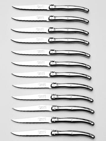 Laguiole - 12x Steak Knives - completely Stainless Steel -