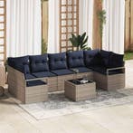 vidaXL Bankstel 8 pcs Grijs poly rattan, Verzenden, Nieuw, Rotan, 8 zitplaatsen