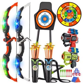 Kinder Boogschiet Set met LED 2 Bogen en Targets, Sport en Fitness, Verzenden, Nieuw