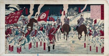 Kagoshima Kiji - Satsuma Rebellion Triptych - Tsukioka