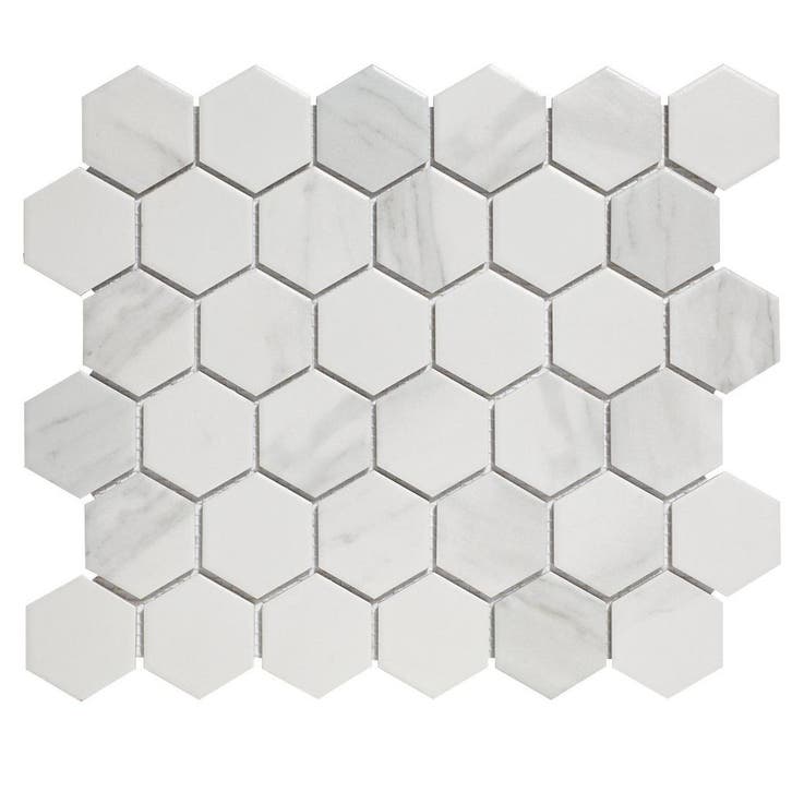 Wand Mozaïek Tegels Factory Hexagon Keramiek Carrara Wit..., Doe-het-zelf en Verbouw, Tegels, 20 tot 40 cm, 20 tot 40 cm, 10 m² of meer