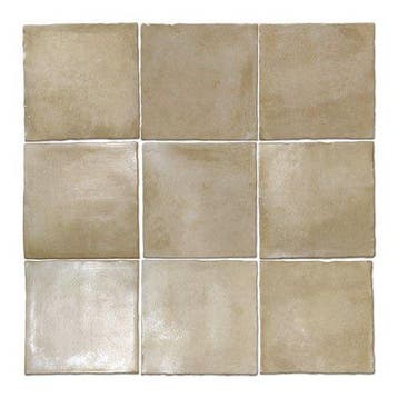 Wandtegel Agostino Brume Handvorm Beige Mat 13x13, Nieuw, Minder dan 20 cm, 10 m² of meer, Wandtegels