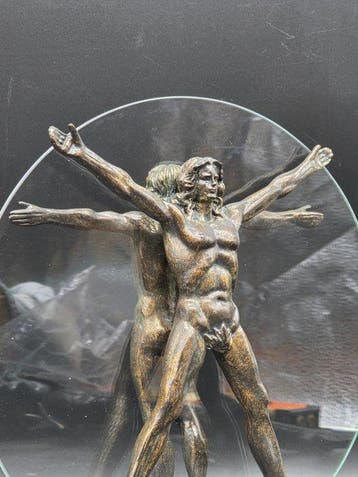 After Leonardo da Vinci - Beeld, The Vitruvian Man - 27 cm