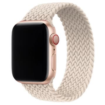Apple Watch bandje - nylon - gevlochten solo - sterrenlicht, Verzenden, Nieuw