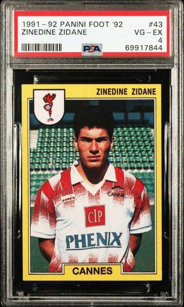 1992 Panini Foot 92 France - #43 Zinedine Zidane Rookie -, Nieuw