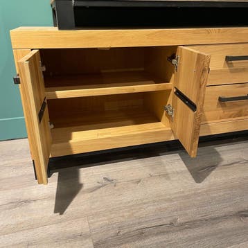 Hevano Tv Meubel 3 Deur 1 La 1 Klep - Pronto Wonen, Huis en Inrichting, Kasten | Televisiemeubels, 150 tot 200 cm, Eikenhout, Nieuw