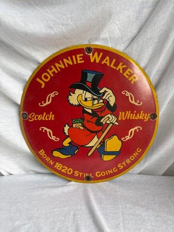 Johnnie Walker Scotch Whisky – Emaille Reclamebord met