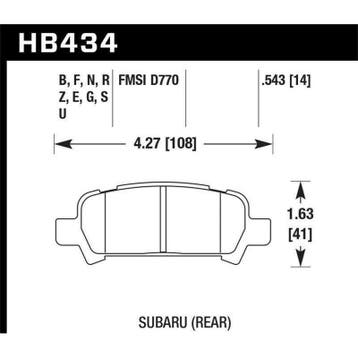 Hawk 2004-2006 Subaru Baja Sport HPS 5.0 Rear Brake Pads, Ophalen of Verzenden, Nieuw