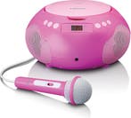 Lenco SCD-620PK - Draagbare radio/ CD player met microfoon -, Verzenden, Zo goed als nieuw