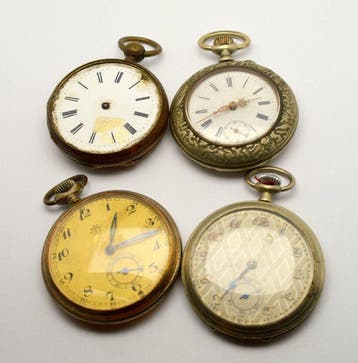 Art Deco, Junghans - Lot of 4 x vintage mechanical pocket