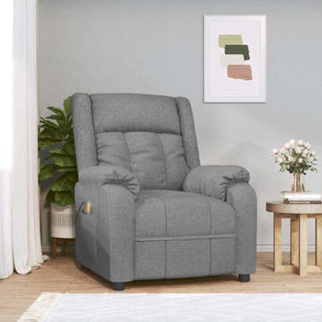vidaXL Massagestoel stof lichtgrijs, Verzenden, Nieuw