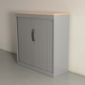 Roldeurkast Drentea - Aluminium - Beuken topblad - 123 x 120, Ophalen of Verzenden, Nieuw