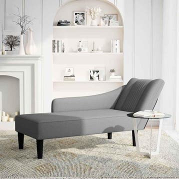 vidaXL Chaise longue met rechterarmleuning stof donkergrijs, Verzenden, Nieuw