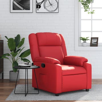 vidaXL Fauteuil verstelbaar kunstleer rood, Verzenden, Nieuw