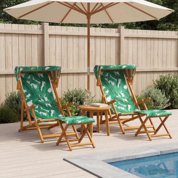 vidaXL Ligstoel 4 pcs 3 Positie massief eucalyptushout, Verzenden, Nieuw
